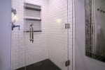 Upper level walk-in shower